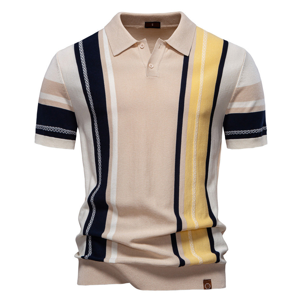 Hanno – Gestreiftes Poloshirt mit Strukturmuster