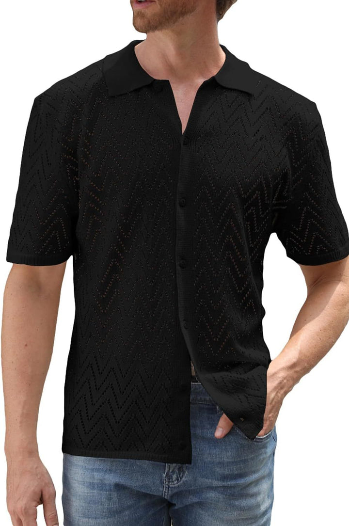 Kilian – Strickhemd mit Zickzackmuster