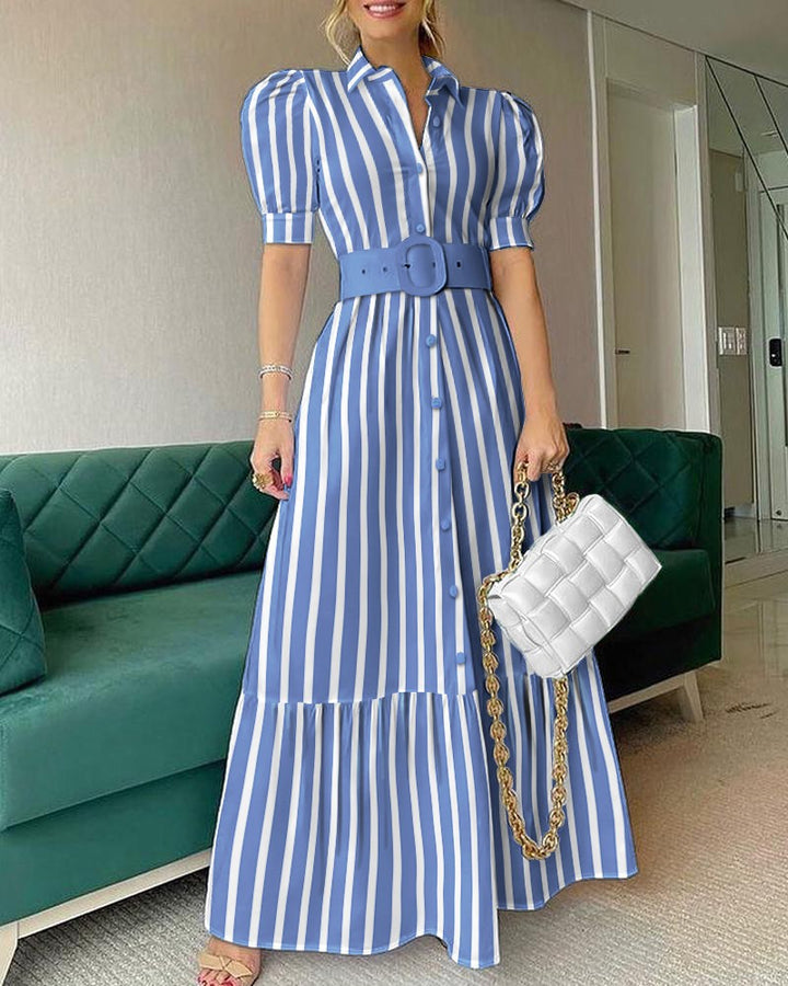 Nadja – Gestreiftes Hemdblusenkleid mit Gürtel