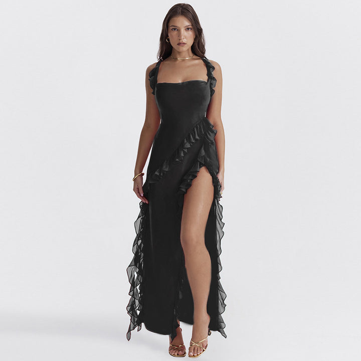 Harre – Asymmetrisches Volantkleid mit Beinschlitz
