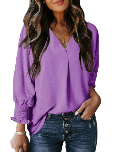 Lunike – Lockere Bluse mit Smokärmeln