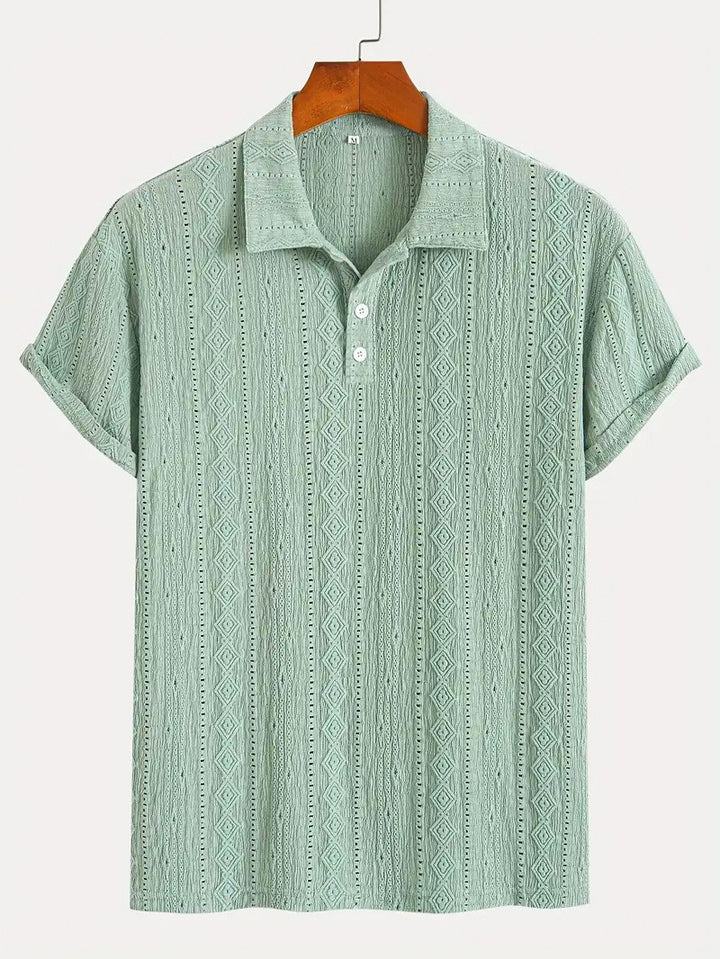 Detlef – Feinstrick-Poloshirt mit Strukturmuster