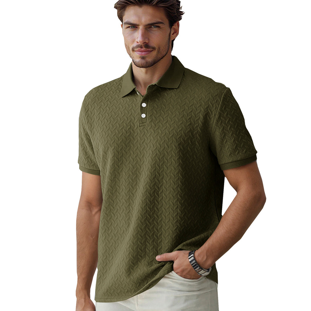 Gideon – Poloshirt mit Fischgrätstruktur