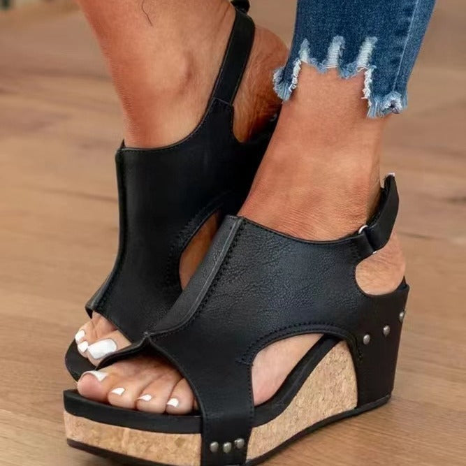 Greta – Keilsandalen mit Cut-Out-Design aus Kork