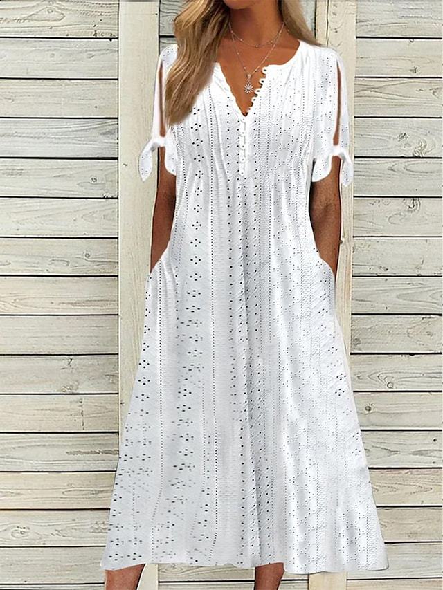 Gerlinde – Besticktes Midikleid mit Schleifendetail