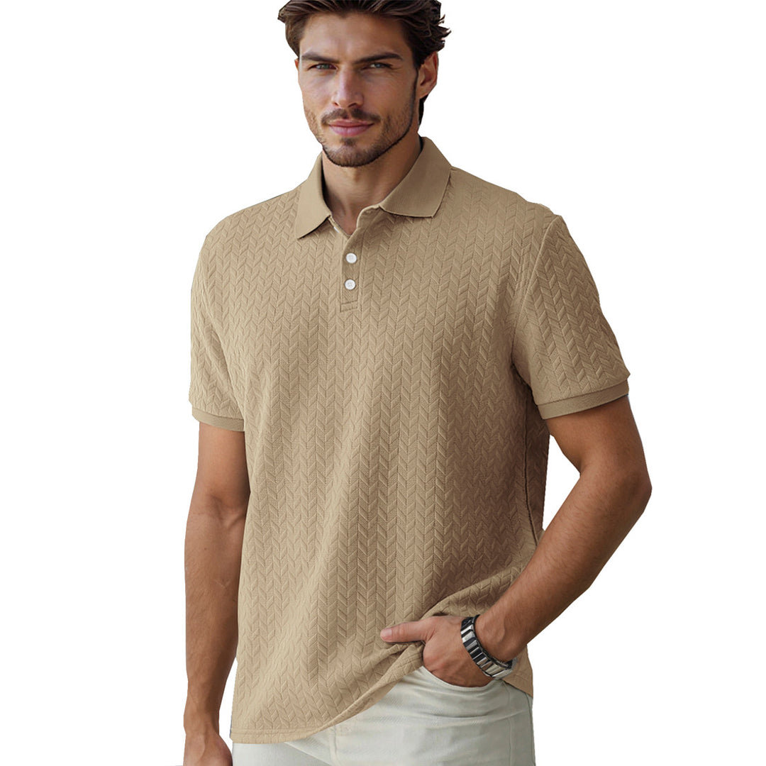 Gideon – Poloshirt mit Fischgrätstruktur