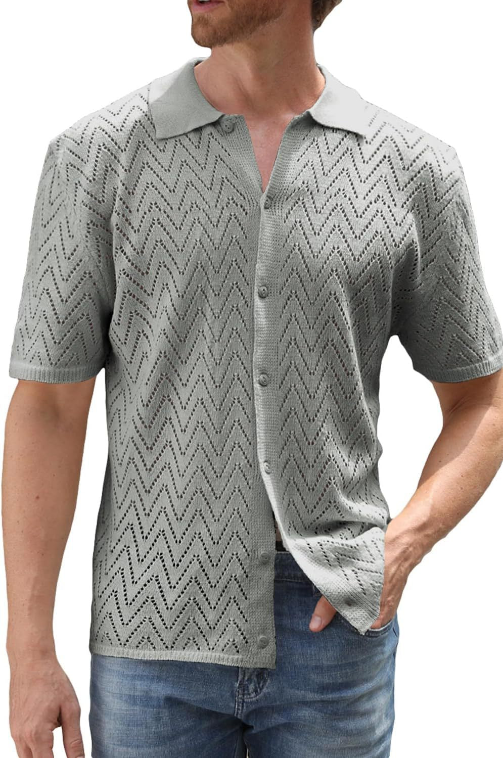 Kilian – Strickhemd mit Zickzackmuster