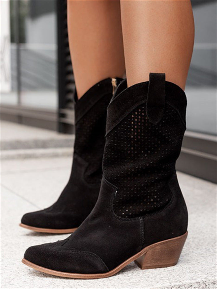 Fenja – Perforierte Westernstiefel