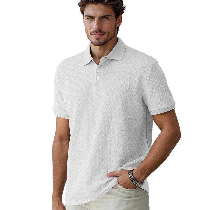Gideon – Poloshirt mit Fischgrätstruktur
