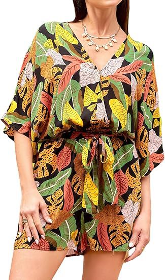 Lysanne – Kurzärmeliger Print-Jumpsuit