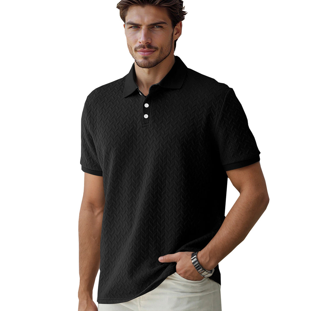 Gideon – Poloshirt mit Fischgrätstruktur