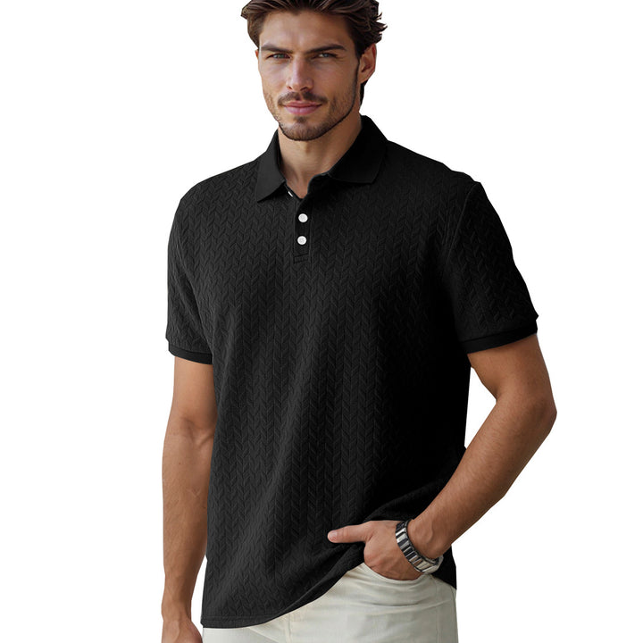 Gideon – Poloshirt mit Fischgrätstruktur