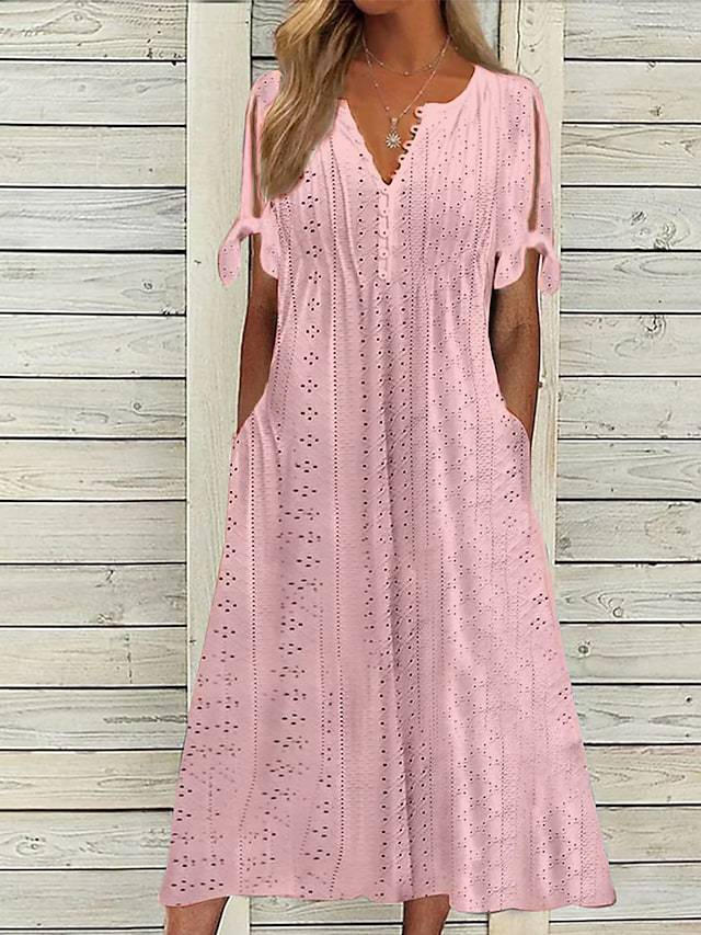 Gerlinde – Besticktes Midikleid mit Schleifendetail