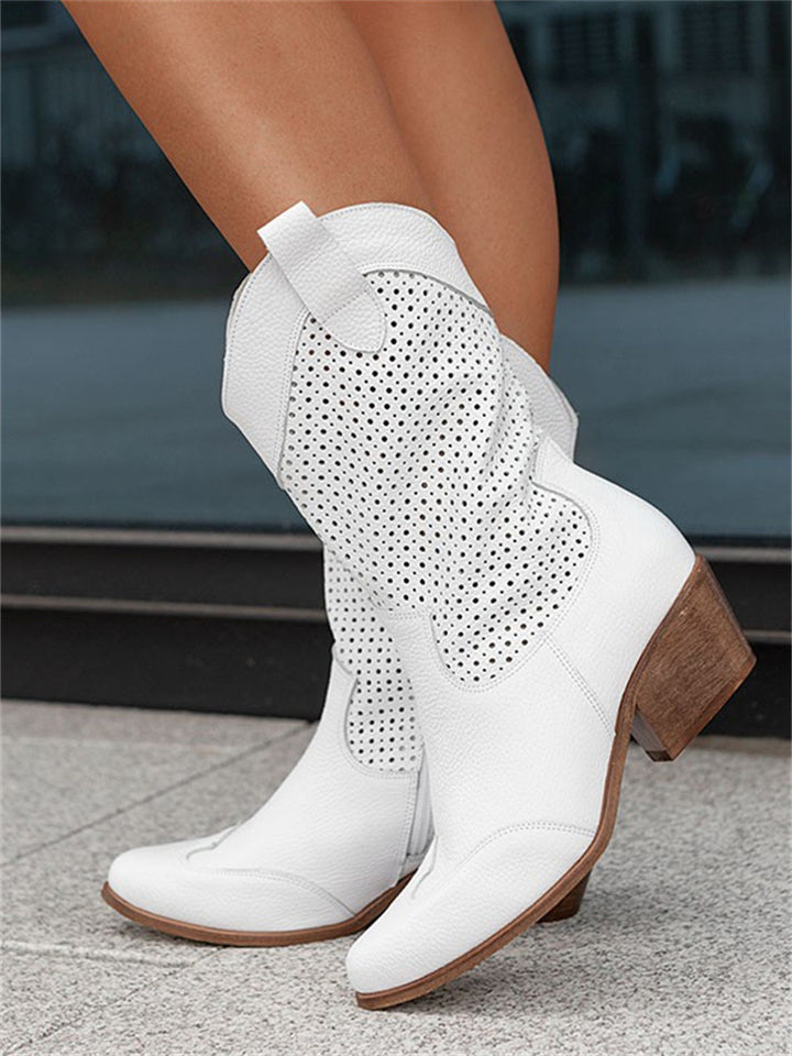 Fenja – Perforierte Westernstiefel