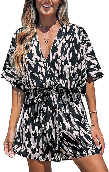 Lysanne – Kurzärmeliger Print-Jumpsuit
