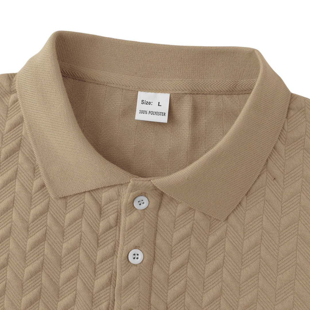Gideon – Poloshirt mit Fischgrätstruktur