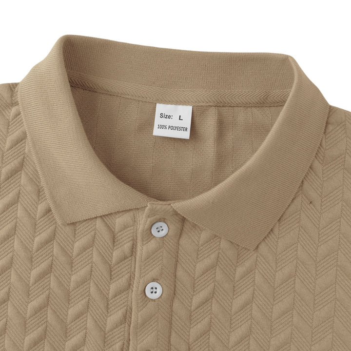 Gideon – Poloshirt mit Fischgrätstruktur