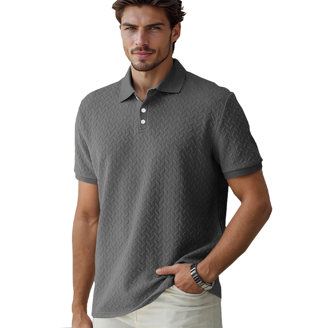 Gideon – Poloshirt mit Fischgrätstruktur