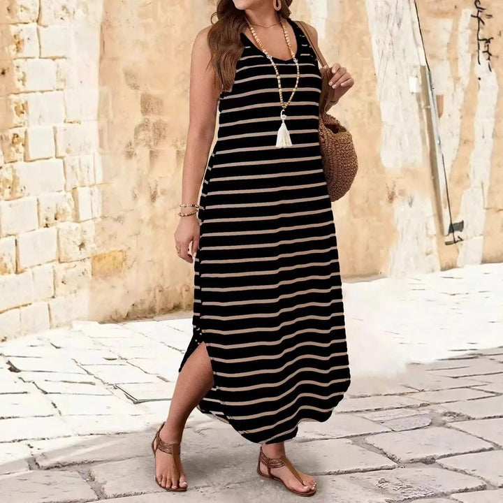 Penelope – Gestreiftes Jersey-Maxikleid