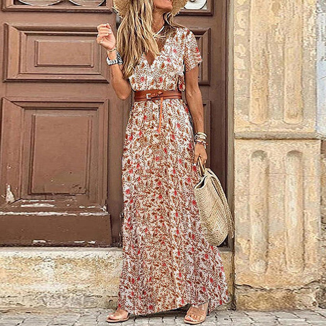 Xylara – Bedrucktes Maxi-Wickelkleid
