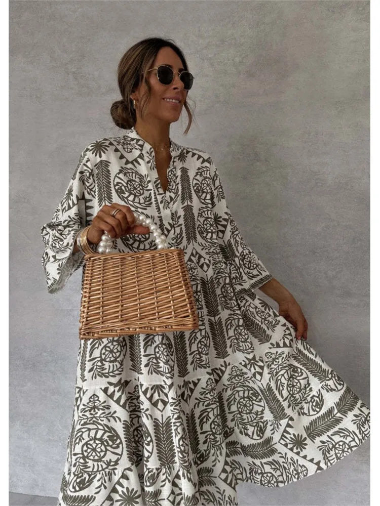 Wila – Locker geschnittenes Hemdblusenkleid mit Print