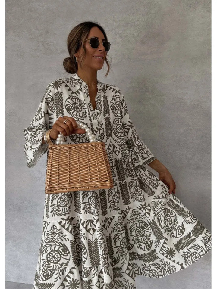 Wila – Locker geschnittenes Hemdblusenkleid mit Print