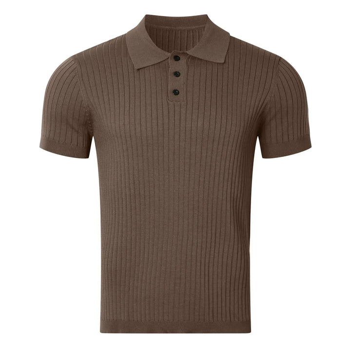 Dion – Geripptes Poloshirt mit Knopfleiste