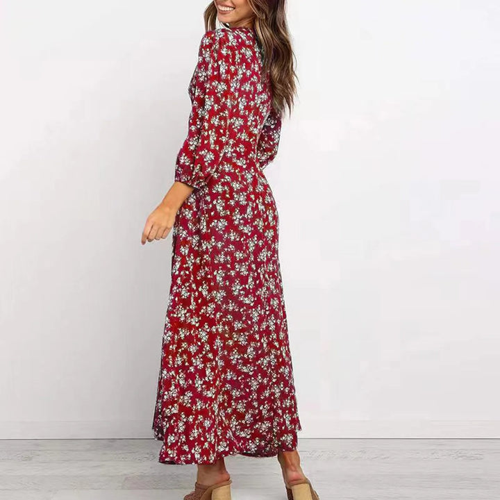 Chloe – Midikleid mit Knopfleiste und Blumenmuster