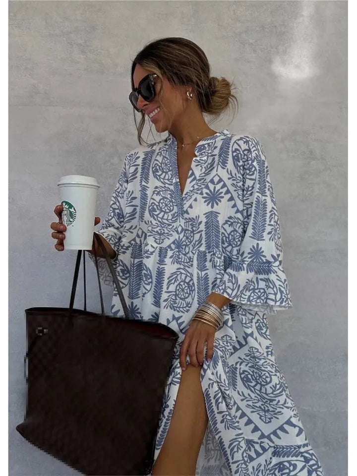Wila – Locker geschnittenes Hemdblusenkleid mit Print