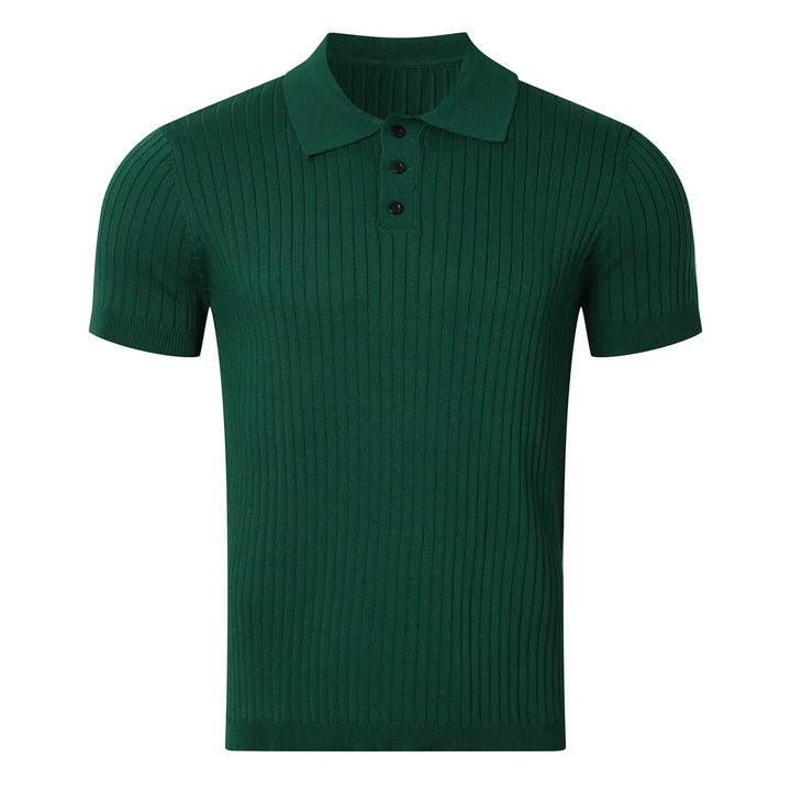 Dion – Geripptes Poloshirt mit Knopfleiste