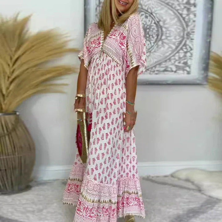 Mabel – Boho Maxikleid mit Print