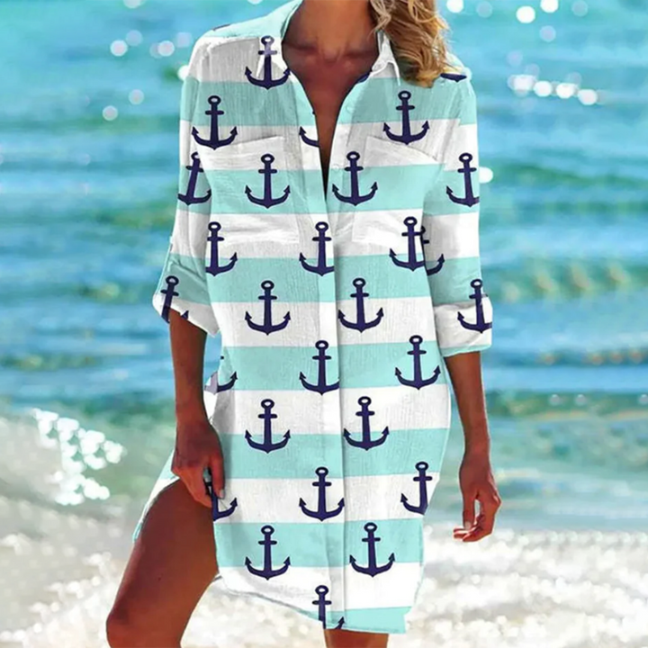 Yorika – Strandkleid mit grafischem Muster