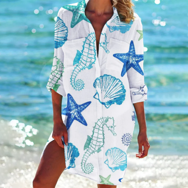 Yorika – Strandkleid mit grafischem Muster
