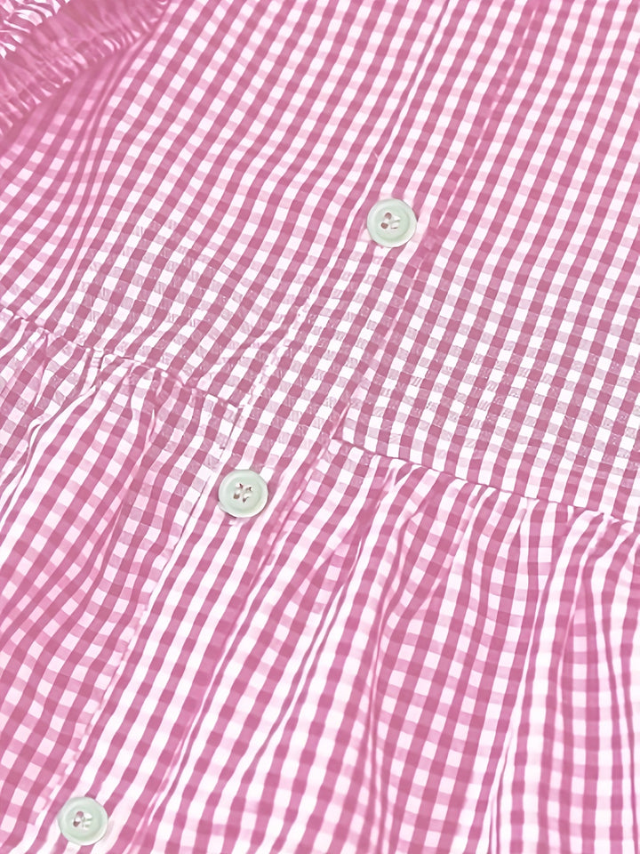 Rose – Geknöpfte Stufen-Kleid mit Gingham-Muster