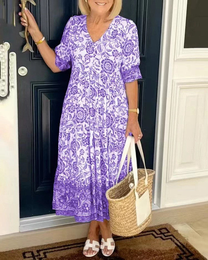 Aminta – Bedrucktes Boho-Midikleid