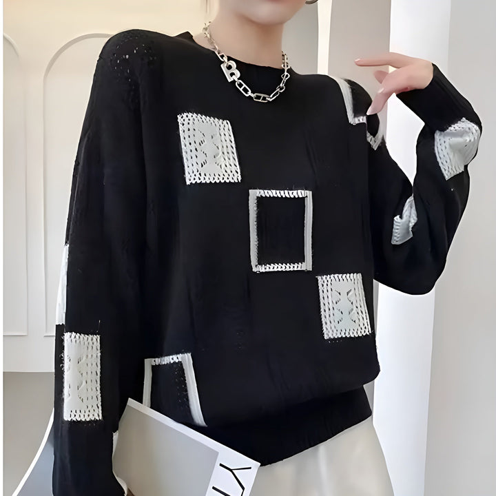 Cäcilie – Strickpullover mit Patchmuster