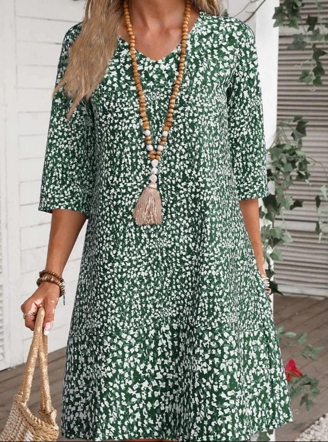 Ailsa – Bedrucktes Boho-Midikleid
