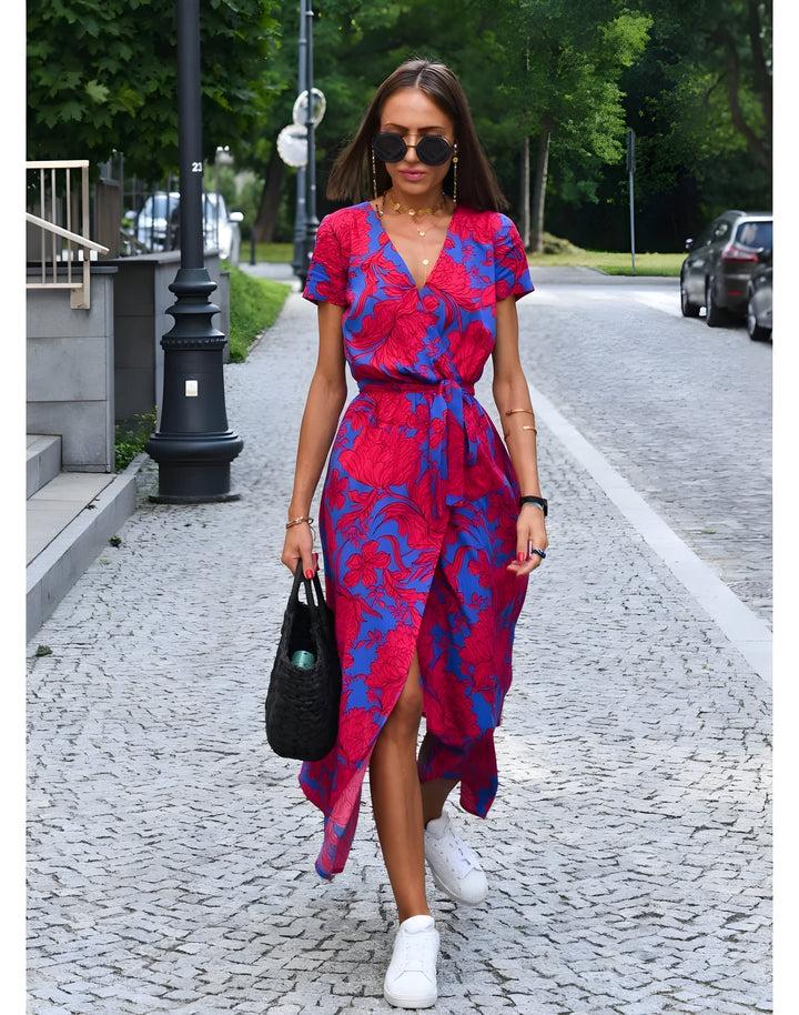 Fritzi – Wickelkleid mit Abstraktem Print