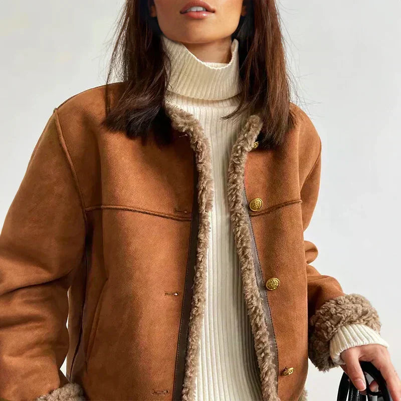 Terhild – Jacke mit Shearling-Besatz