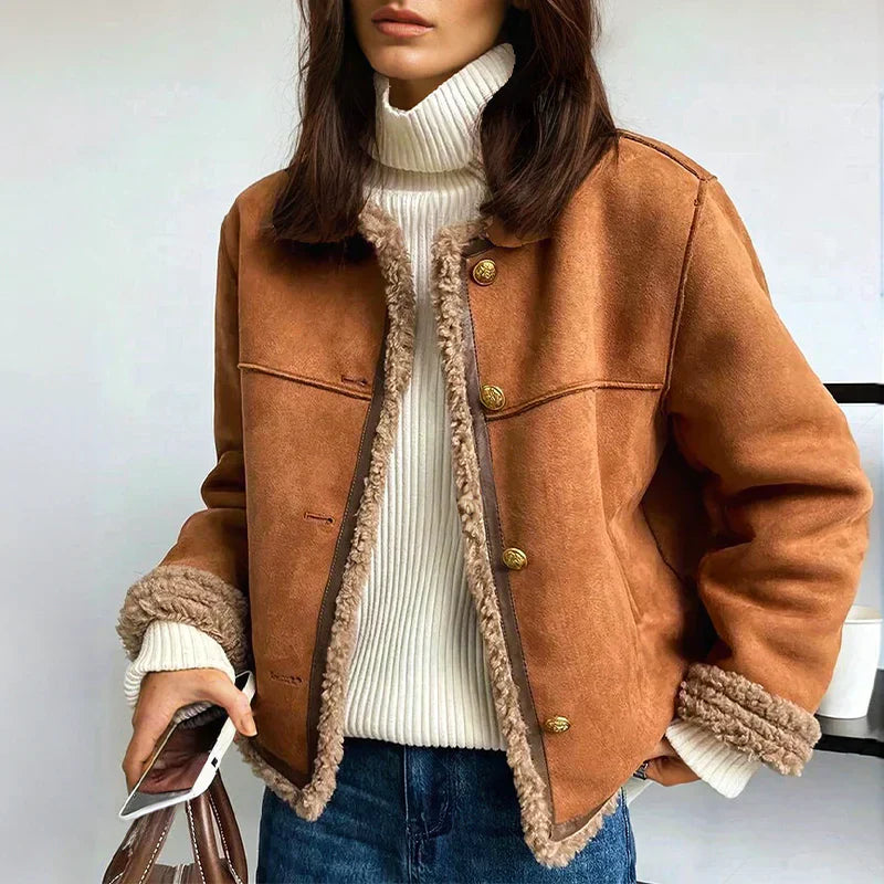 Terhild – Jacke mit Shearling-Besatz