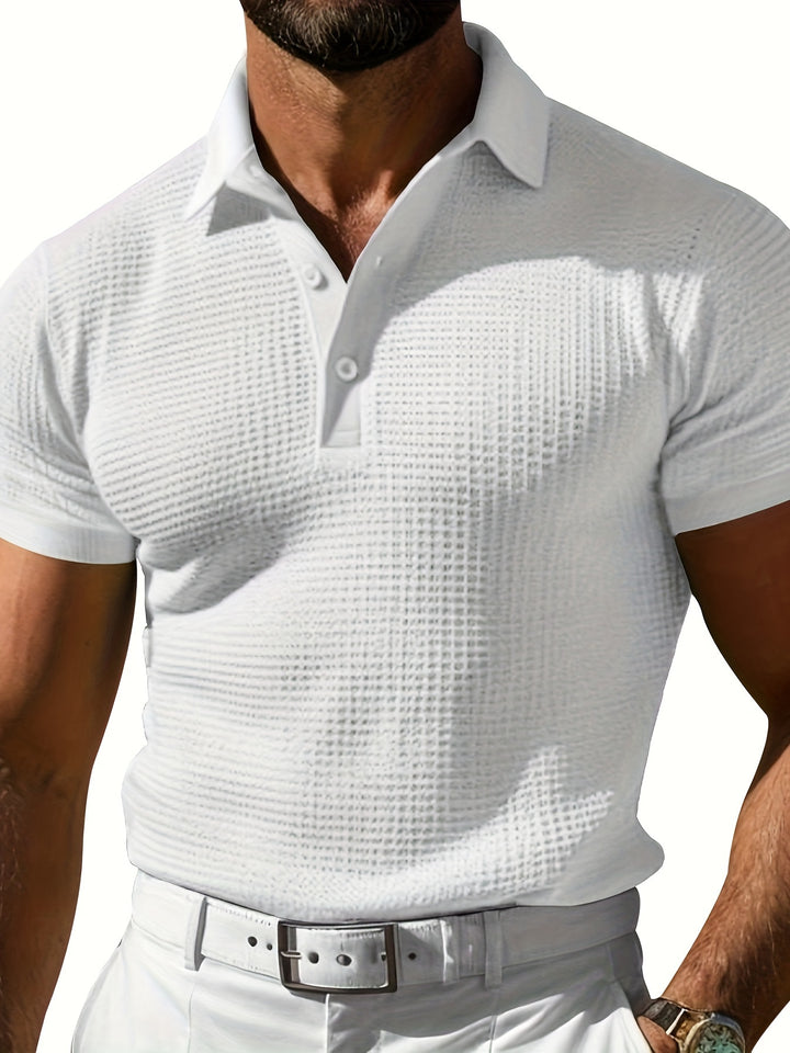 Xandro – Strukturierter Kurzarm-Poloshirt