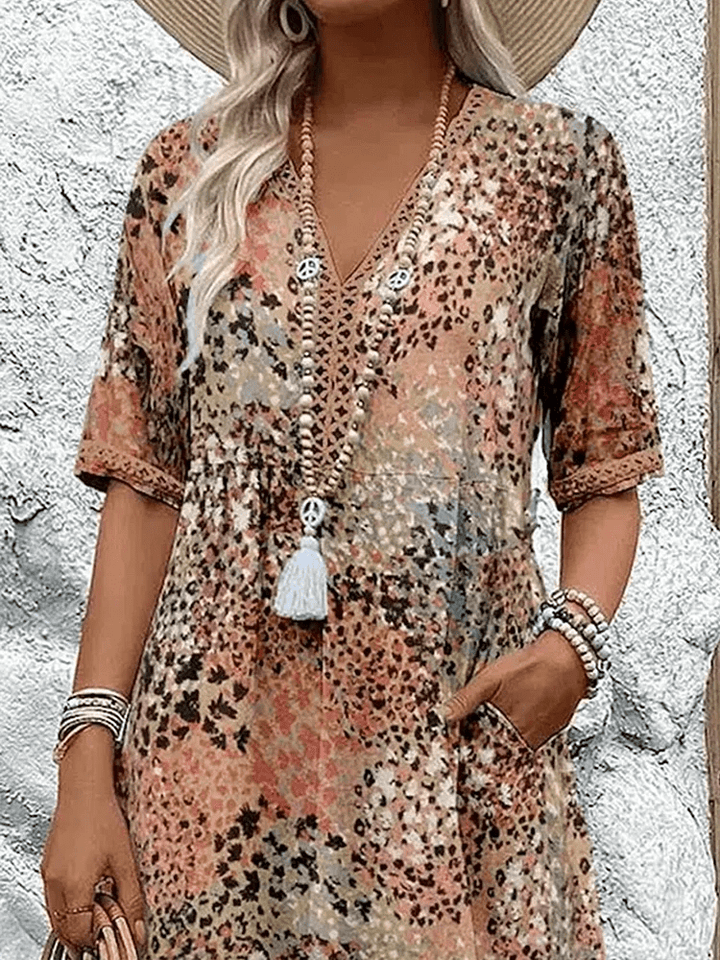 Aeria – Bedrucktes Boho-Midikleid