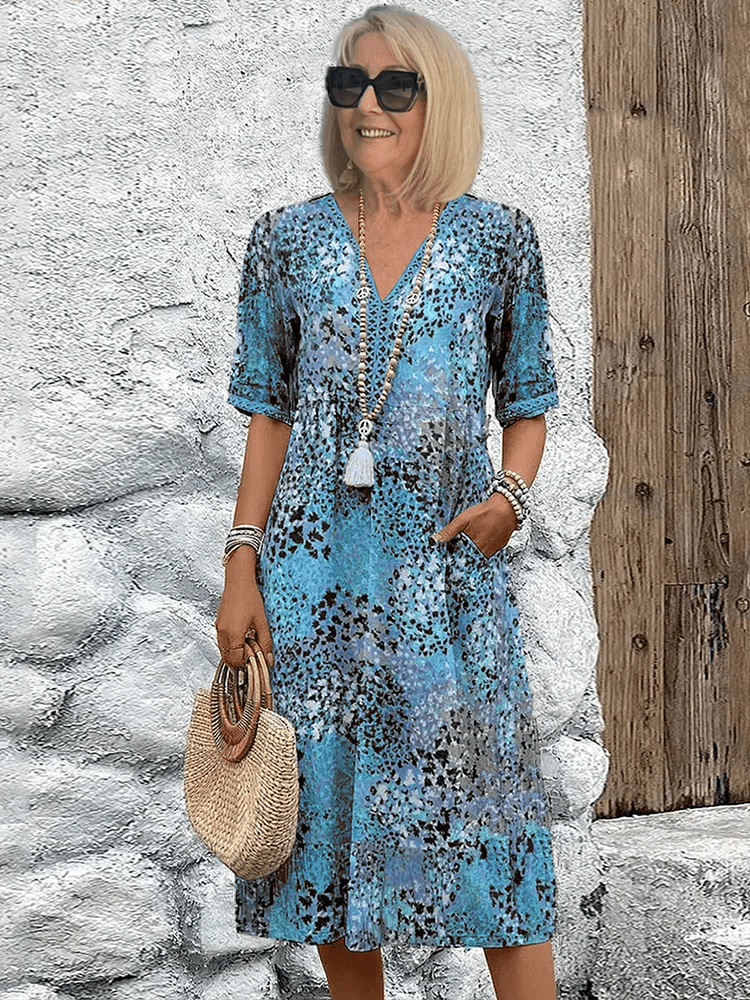 Aeria – Bedrucktes Boho-Midikleid