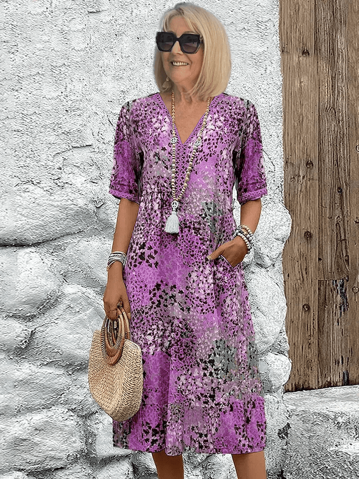 Aeria – Bedrucktes Boho-Midikleid