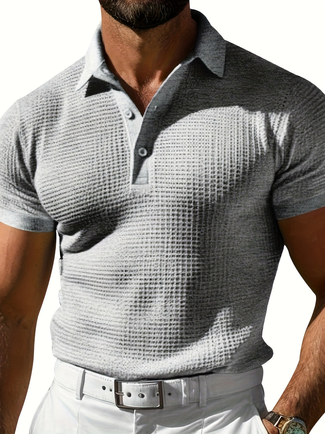 Xandro – Strukturierter Kurzarm-Poloshirt