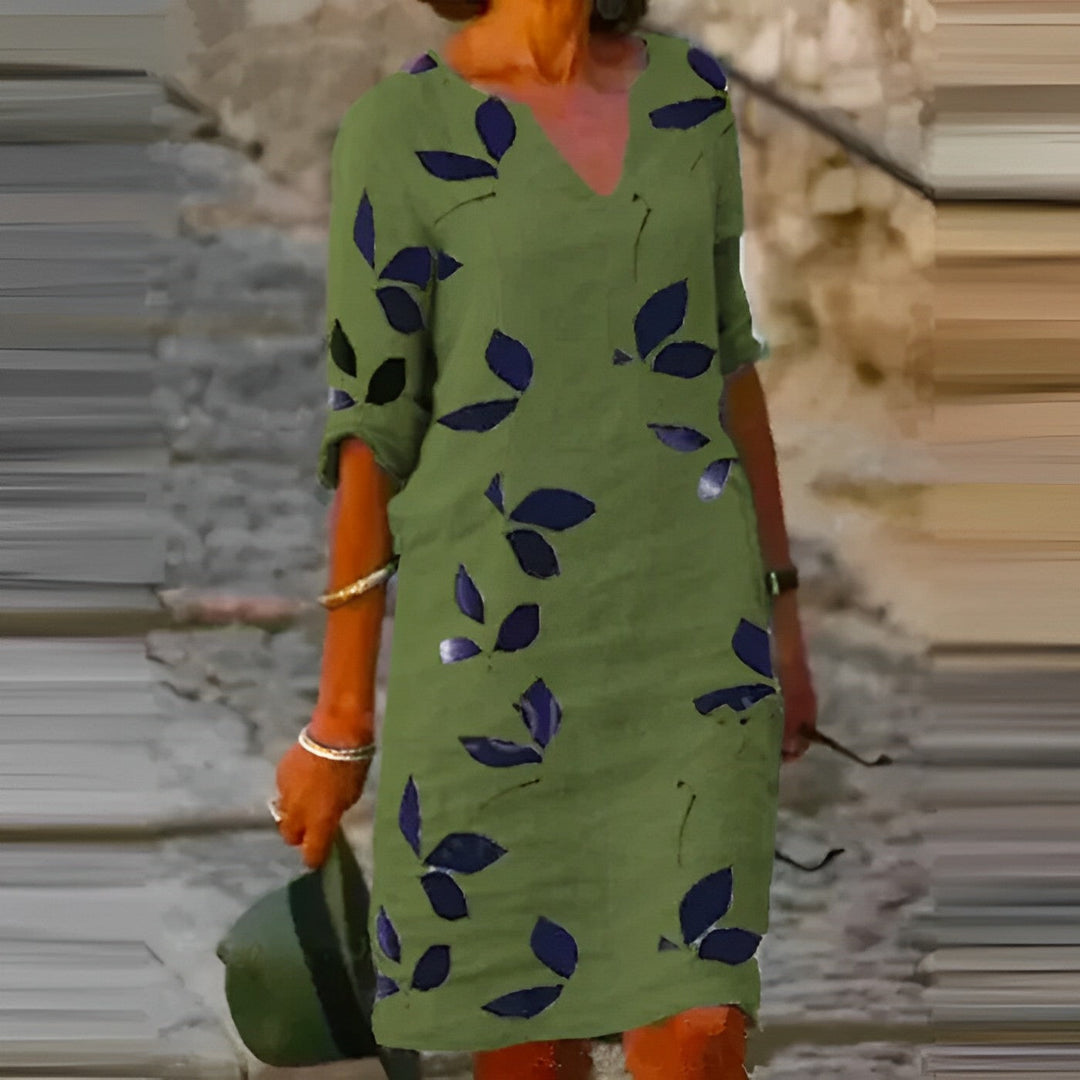 Mavis - Atemberaubendes Sommerkleid mit Blätterdruck für Damen