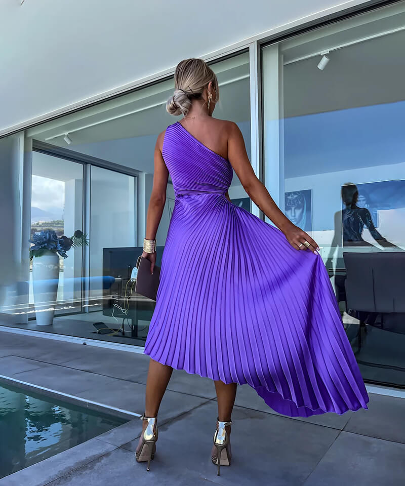 Hilmara – One-Shoulder Midikleid