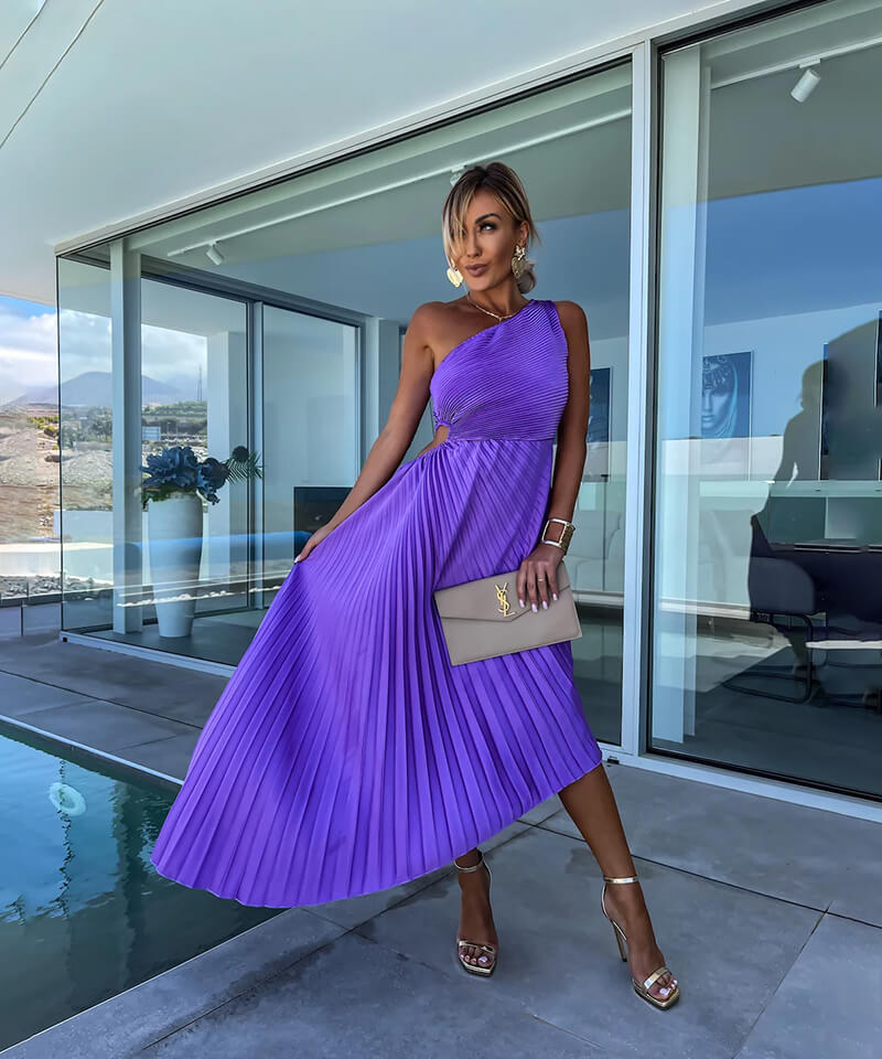 Hilmara – One-Shoulder Midikleid