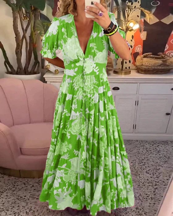 Winifred – Fließendes Maxikleid mit Blumenmuster