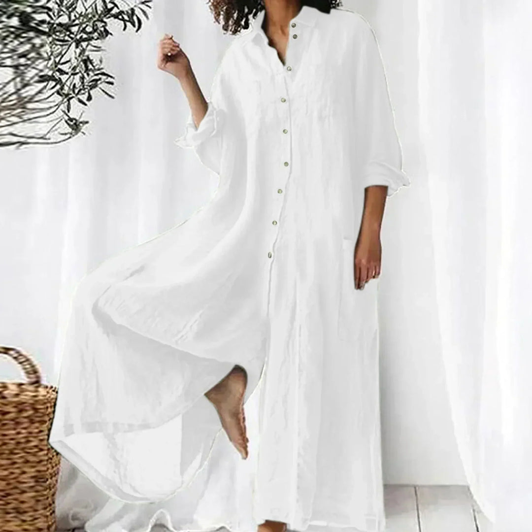 Juliane – Oversized Hemdblusenkleid mit Knopfleiste
